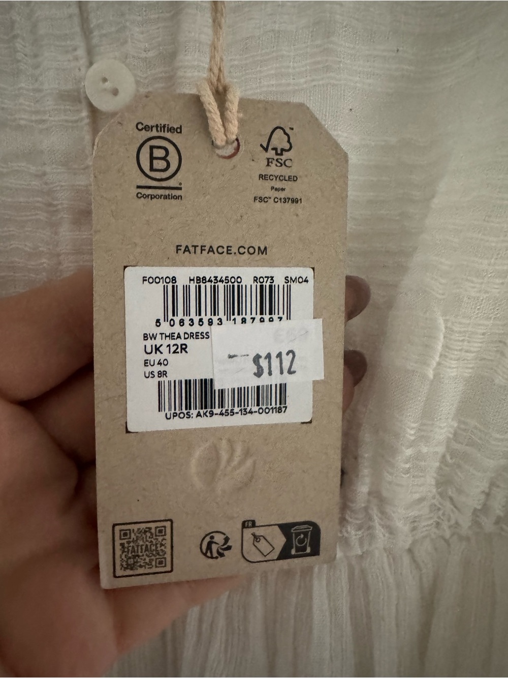 Fat Face White Linen Tie-Waist Maxi Dress - Picture 5 of 6